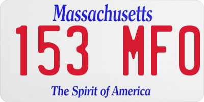 MA license plate 153MF0