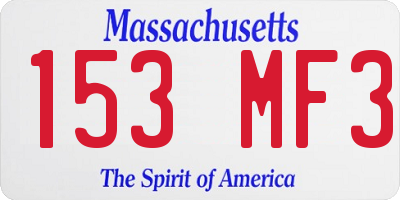 MA license plate 153MF3