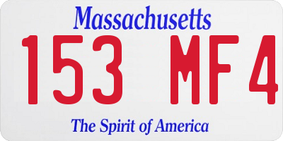 MA license plate 153MF4