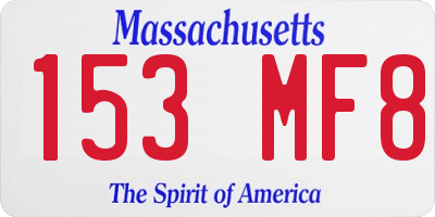 MA license plate 153MF8