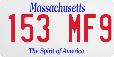 MA license plate 153MF9