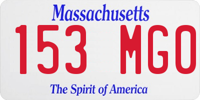MA license plate 153MG0