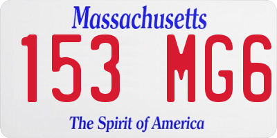 MA license plate 153MG6