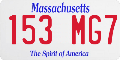MA license plate 153MG7