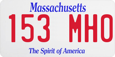 MA license plate 153MH0
