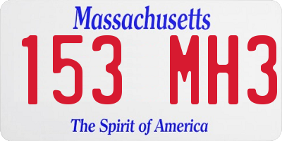 MA license plate 153MH3