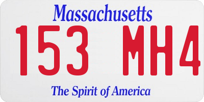 MA license plate 153MH4