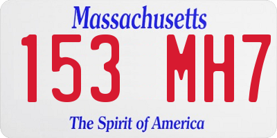 MA license plate 153MH7