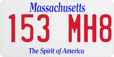 MA license plate 153MH8