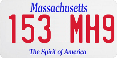 MA license plate 153MH9