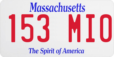 MA license plate 153MI0