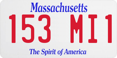 MA license plate 153MI1