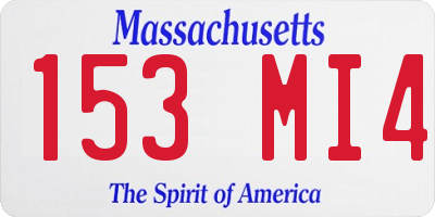 MA license plate 153MI4