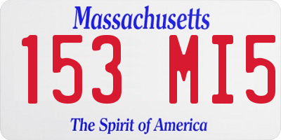MA license plate 153MI5