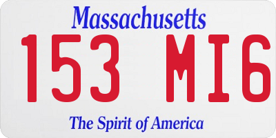 MA license plate 153MI6