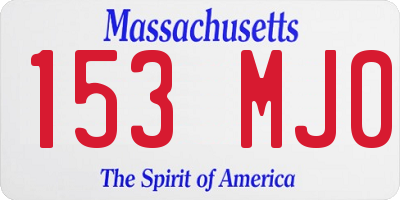 MA license plate 153MJ0