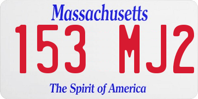 MA license plate 153MJ2