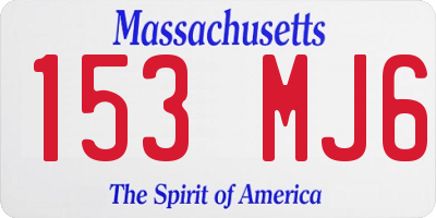 MA license plate 153MJ6