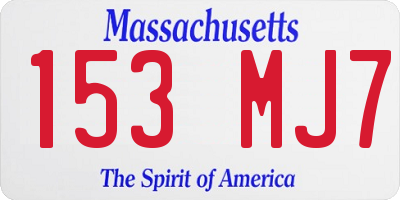 MA license plate 153MJ7