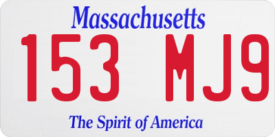 MA license plate 153MJ9