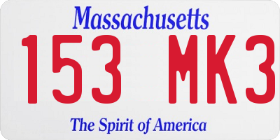 MA license plate 153MK3