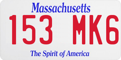 MA license plate 153MK6