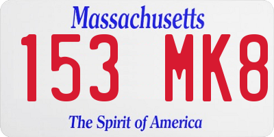 MA license plate 153MK8