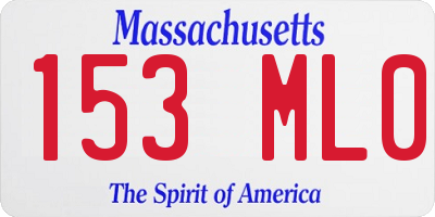 MA license plate 153ML0
