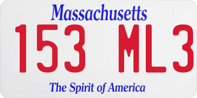 MA license plate 153ML3