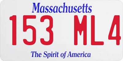 MA license plate 153ML4