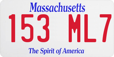 MA license plate 153ML7