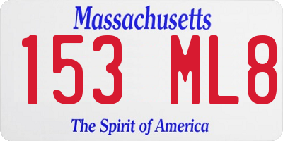 MA license plate 153ML8