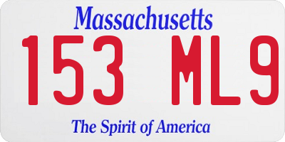 MA license plate 153ML9
