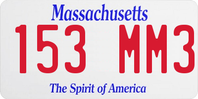MA license plate 153MM3