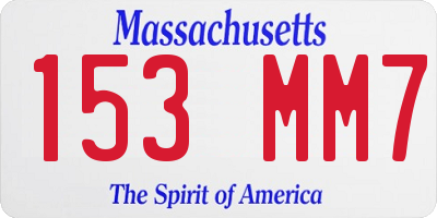 MA license plate 153MM7