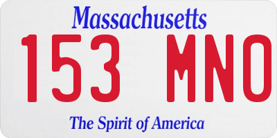 MA license plate 153MN0