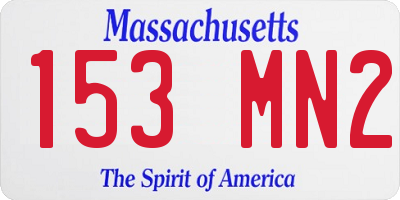 MA license plate 153MN2