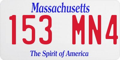 MA license plate 153MN4