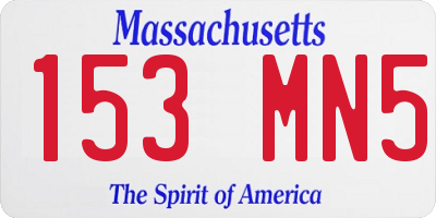 MA license plate 153MN5