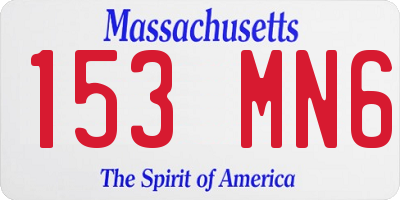 MA license plate 153MN6