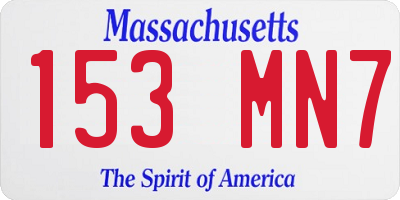 MA license plate 153MN7