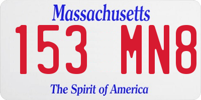 MA license plate 153MN8