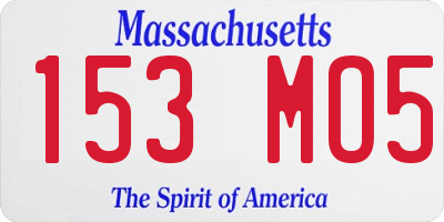 MA license plate 153MO5