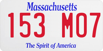 MA license plate 153MO7
