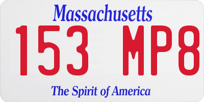 MA license plate 153MP8