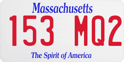 MA license plate 153MQ2