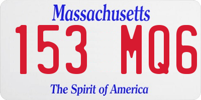 MA license plate 153MQ6