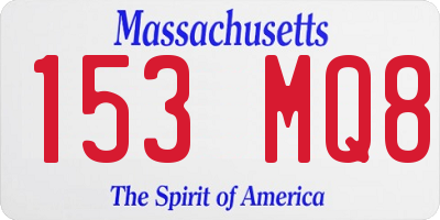 MA license plate 153MQ8