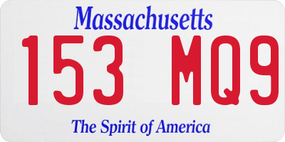 MA license plate 153MQ9