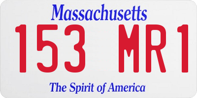 MA license plate 153MR1